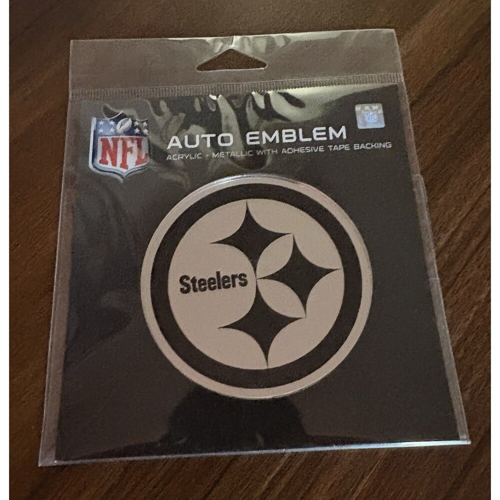 PITTSBURGH STEELERS PREMIUM ACRYLIC Metallic 3-D AUTO EMBLEM NFL LICENSED